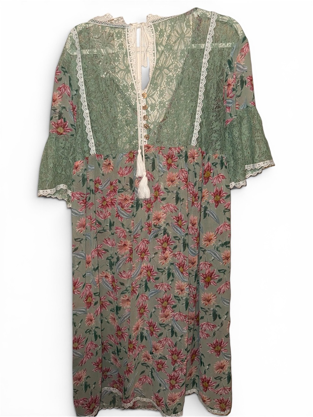POL lace-trimmed floral duster - Picture 3 of 6